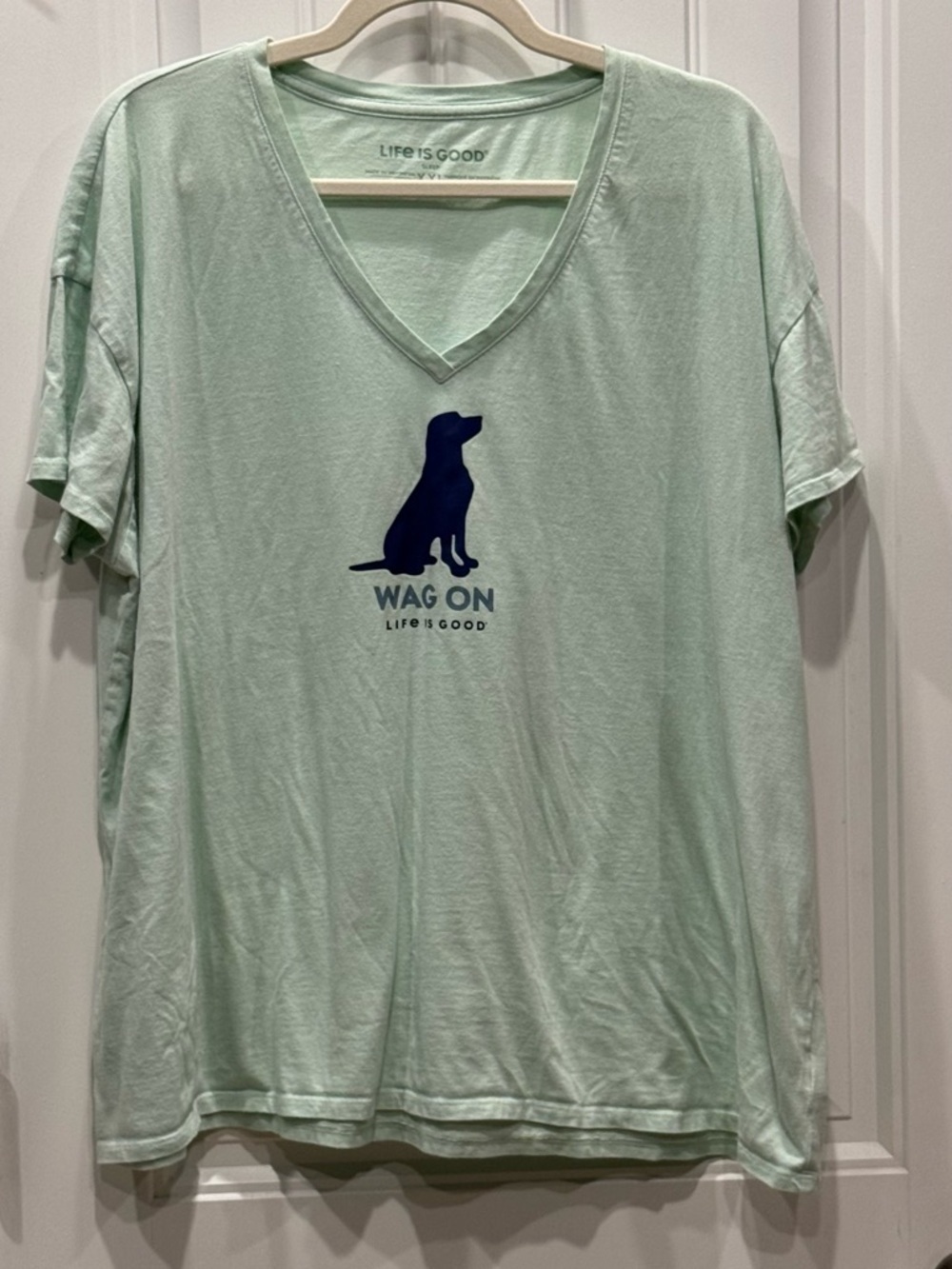 Life Is Good Women’s XXL “Wag On” V-Neck Graphic Sleep Tee GUC